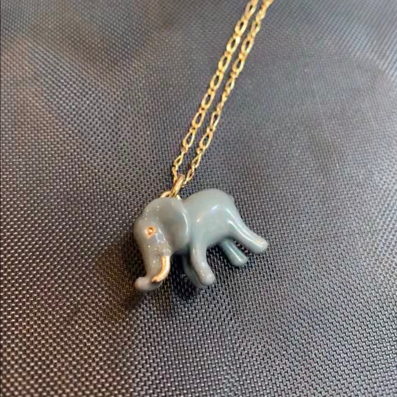 J. Crew Ceramic Elephant Pendant Long Necklace - Picture 3 of 6